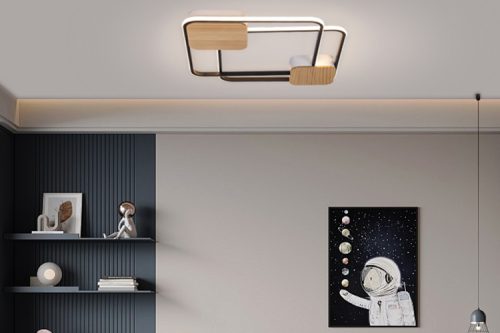 Minimalist LED Wood Ceiling Light: Where Modern Geometry Meets Natural Warmth Feature Image