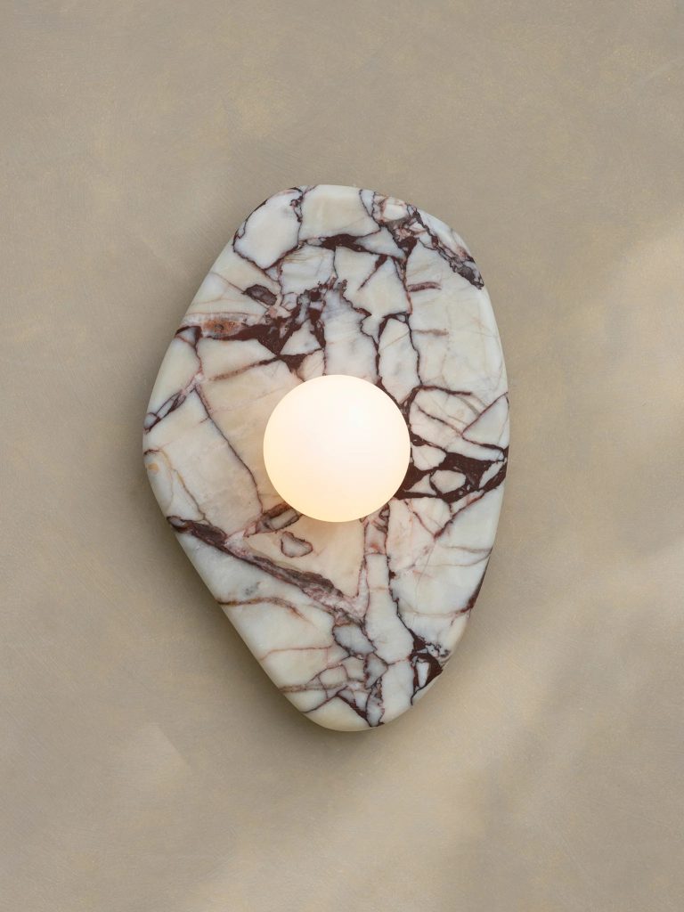 stone-textured sconces